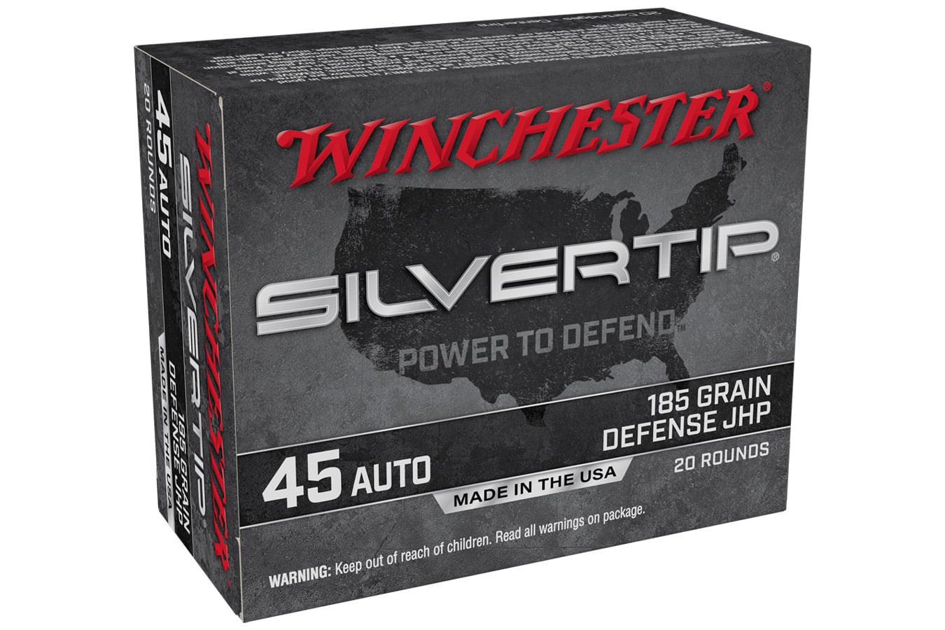 Winchester 45 Auto 185 gr JHP Silver Tip 20/Box